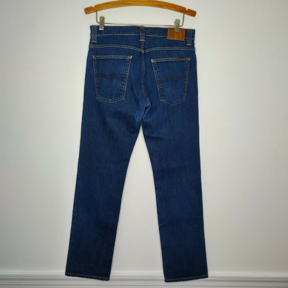Nudie Jeans Men's Size 34X34 (32X31) Straight Leg Button Fly Blue - Picture 7 of 8